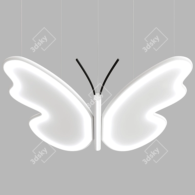 Butterfly Illumination: A Magical PVC Pendant 3D model image 2