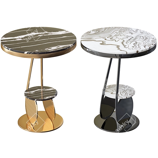 Marble Storage End Table: Elegant and Functional 3D model image 1