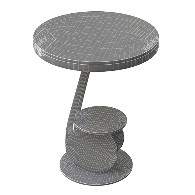 Marble Storage End Table: Elegant and Functional 3D model image 2