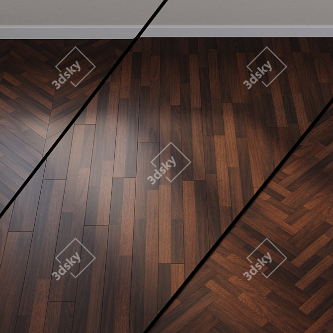 Mangona 2-Plank Laminate Flooring 3D model image 1