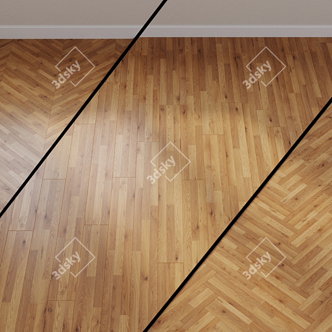 Honey Oak Laminate Flooring 3D model image 1