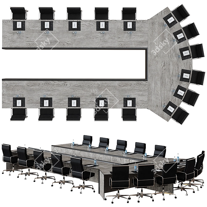 Title: Optimized High Detail Conference Table 3D model image 4