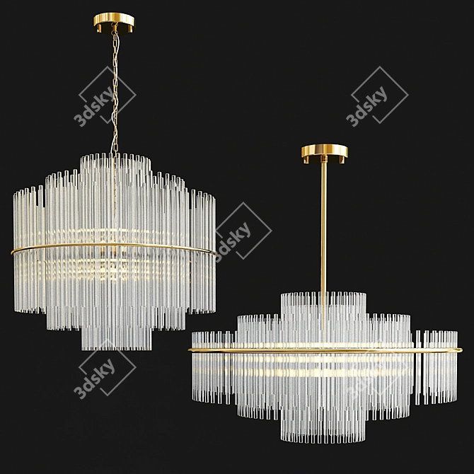 Exquisite Elegance: Forte & Nocturne Chandelier 3D model image 1