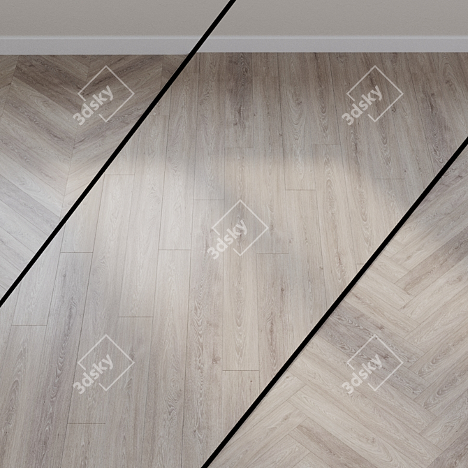 Rustic Oak Laminate Flooring 3D model image 1