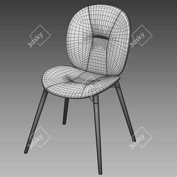 Elegant Upholstered Dining Chair 3D model image 4