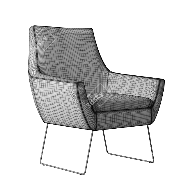 Sleek Accent Chair: Kendrick 3D model image 4