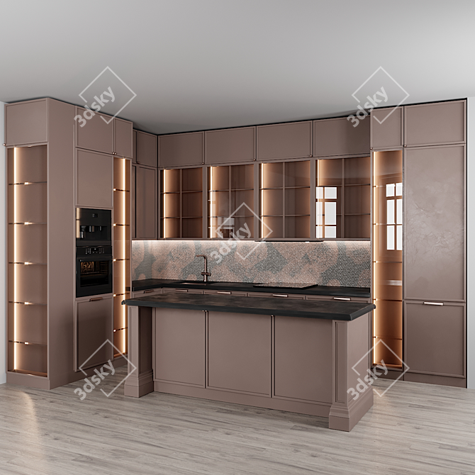 Modern Kitchen Design 3D Models 3D model image 1