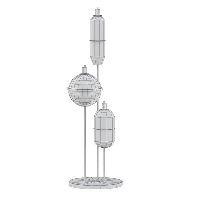 Mysterious Moirai Floor Lamp Trio 3D model image 2