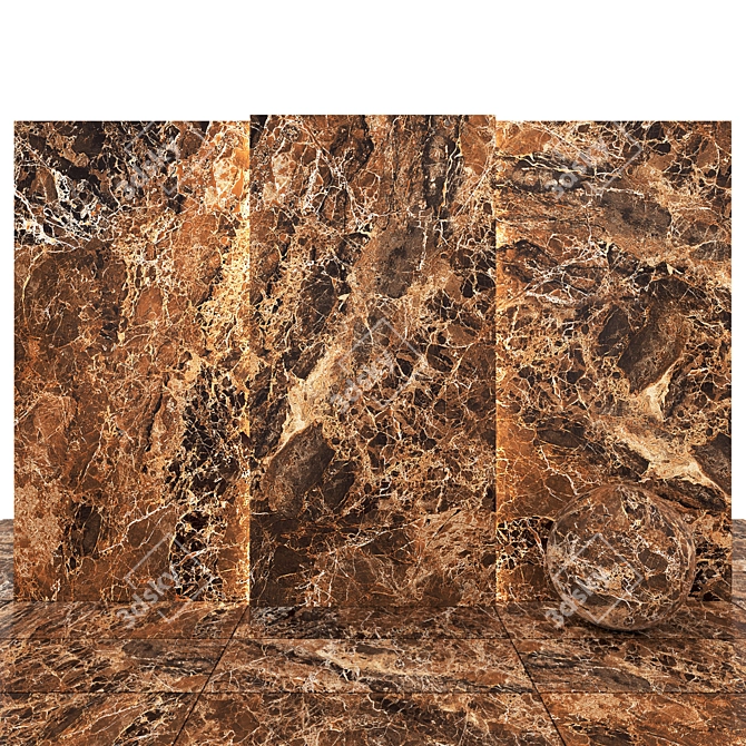 Emperador Brown Marble: Luxurious Gray Texture 3D model image 2