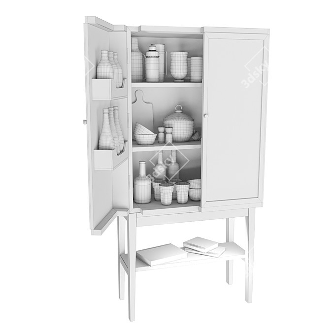 Modern Kitchen Cabinet with Functional Filling 3D model image 3