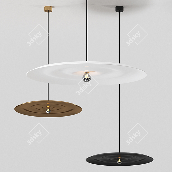 Sleek Scandinavian Pendant Light 3D model image 1