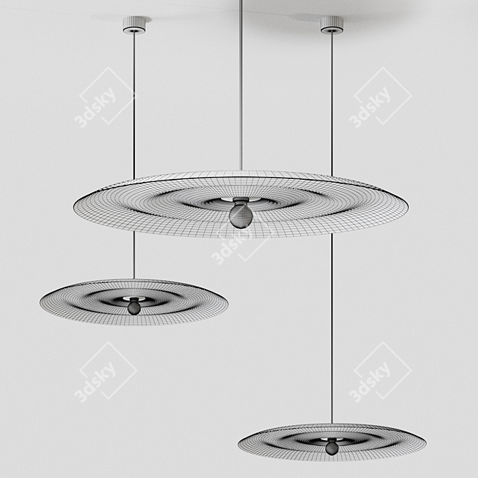 Sleek Scandinavian Pendant Light 3D model image 2