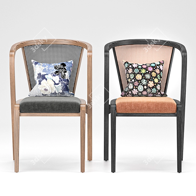 Exquisite Rattan Lounge Chair 3D model image 4