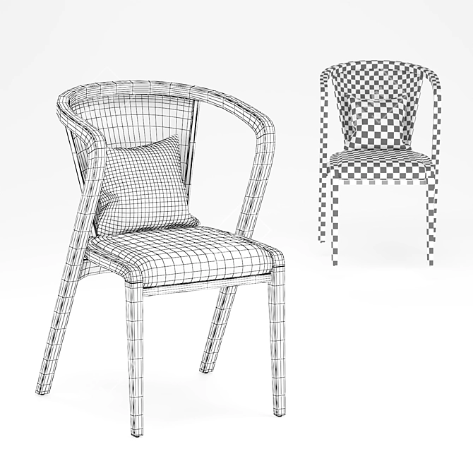 Exquisite Rattan Lounge Chair 3D model image 5