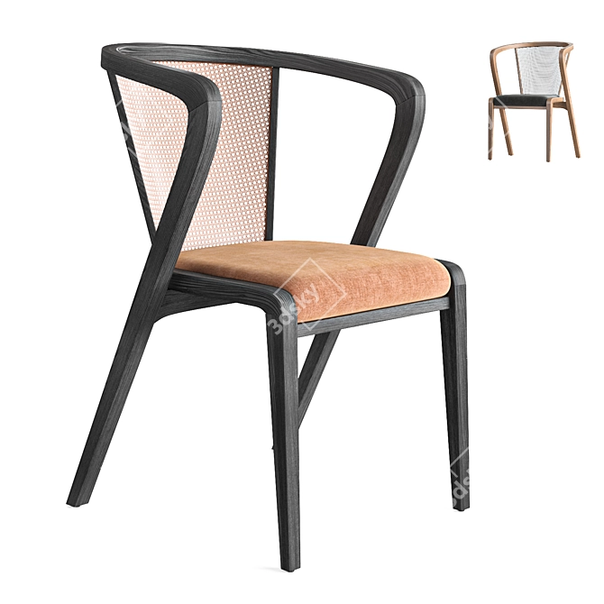 Exquisite Rattan Lounge Chair 3D model image 6