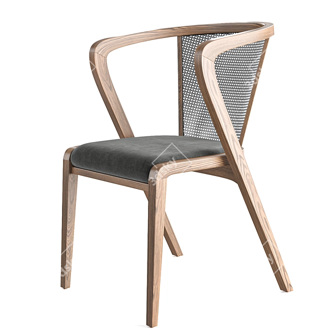 Exquisite Rattan Lounge Chair 3D model image 8