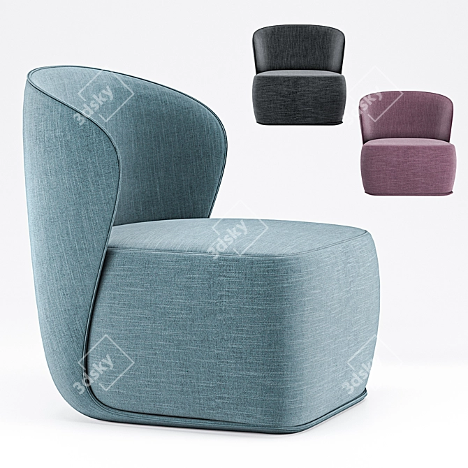 Cozy Polygonal Chair 3D model image 1