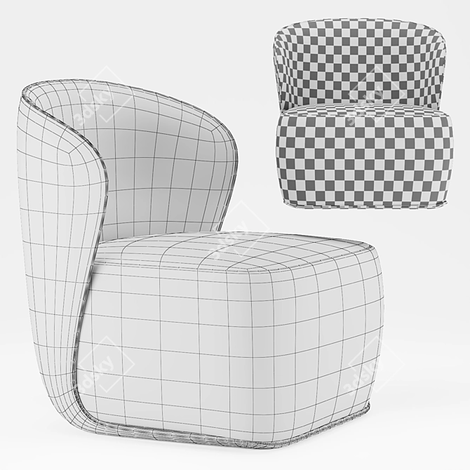 Cozy Polygonal Chair 3D model image 4