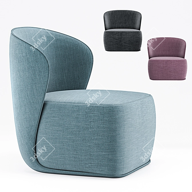 Cozy Polygonal Chair 3D model image 5