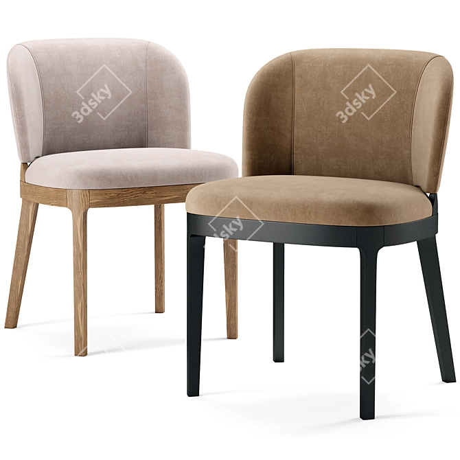 Tea Side Chair: Elegant and Comfortable 3D model image 3