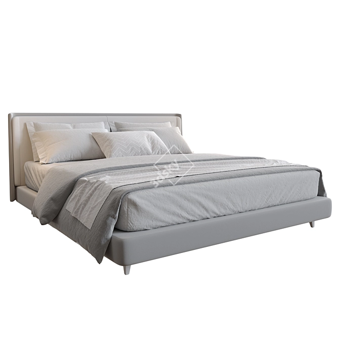 Elegant Natuzzi Bed: Stylish Comfort 3D model image 2