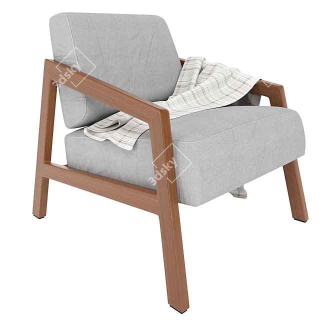 Elegant Modern Armchair 3D model image 2