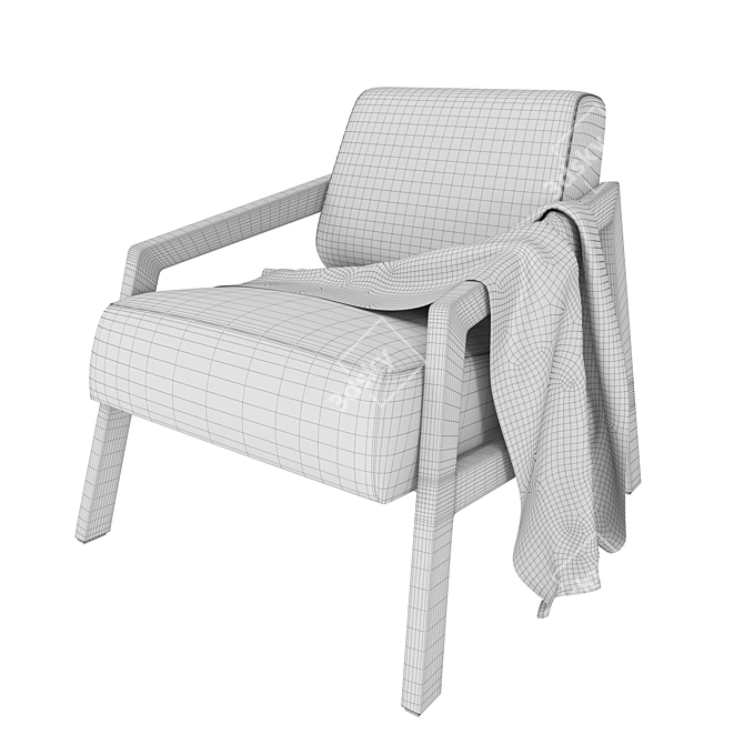 Elegant Modern Armchair 3D model image 4