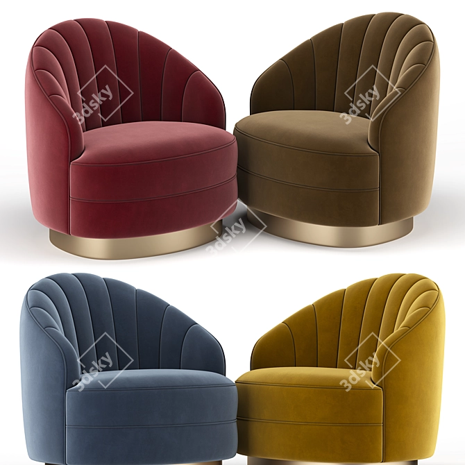 Elegant Hadley Chair 3D model image 2