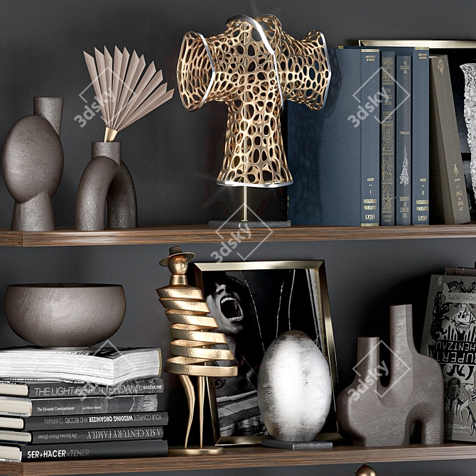 Modern Decorative Shelf Set 3D model image 9