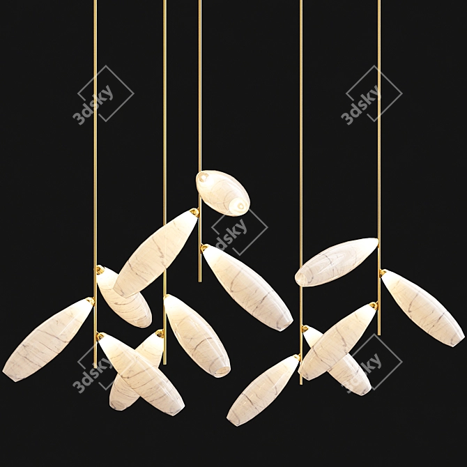 Sparkling Gem Zigzag Chandelier 3D model image 1