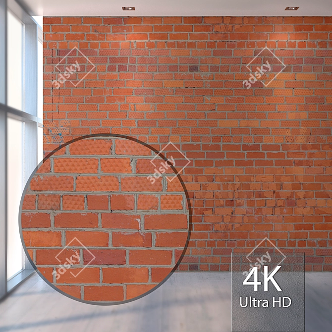 Seamless Brick Texture Set 3D model image 1