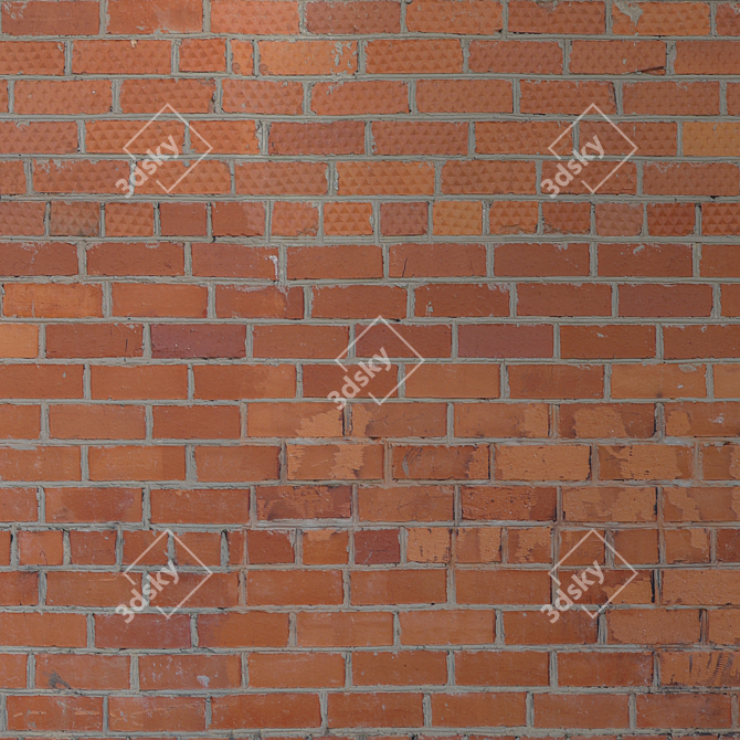 Seamless Brick Texture Set 3D model image 4