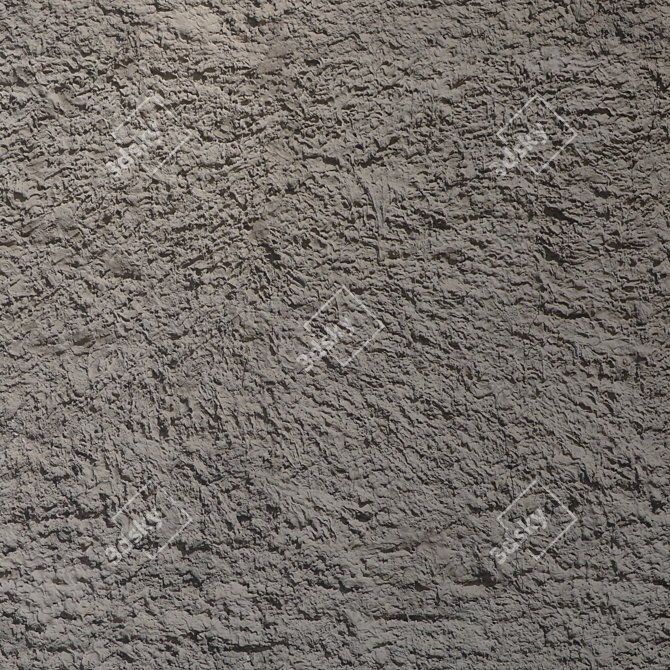 Seamless Rough Plaster Texture 3D model image 4