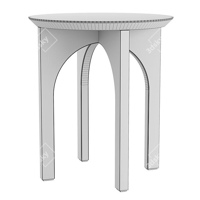 Modern Arch Marble Side Table 3D model image 4