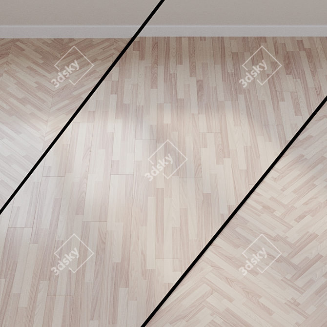 Oak Laminate Flooring in Beige Hues 3D model image 1