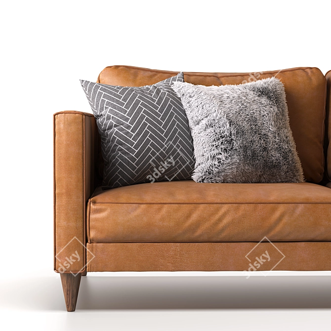 Elegant Hable Leather Sofa 3D model image 3