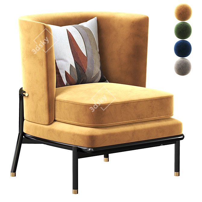 Modern Armchair Gae: 3D Model 3D model image 1