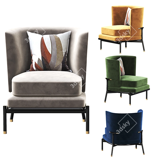 Modern Armchair Gae: 3D Model 3D model image 4