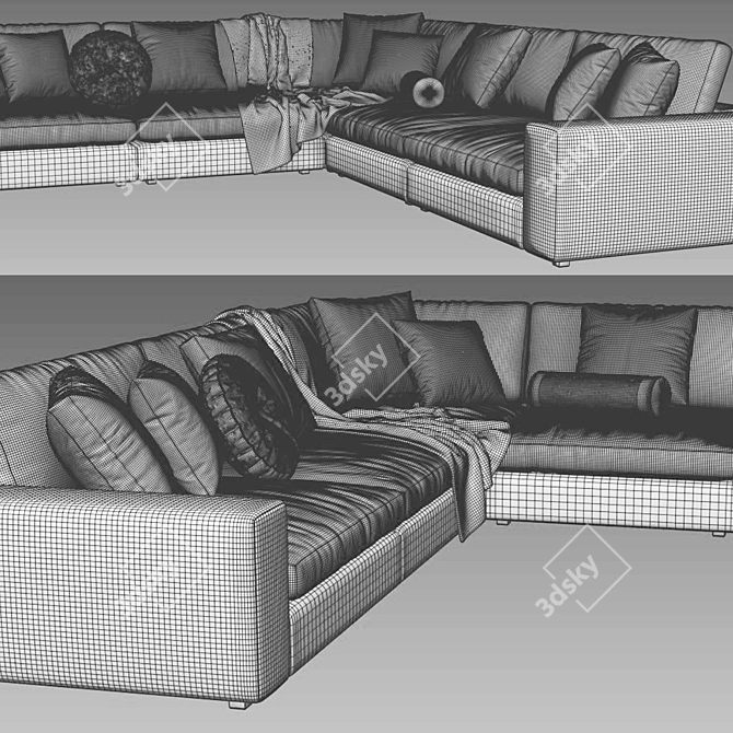 Modern Article Beta L Sofa 3D model image 4