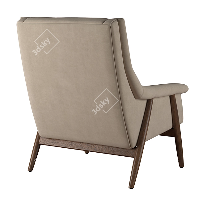Timeless Luxury: RH Milo Baughman Leather Chair 3D model image 4