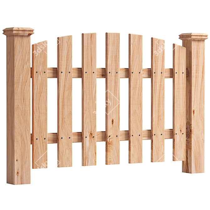 Versatile Garden Fence Set (2 Colors) 3D model image 4