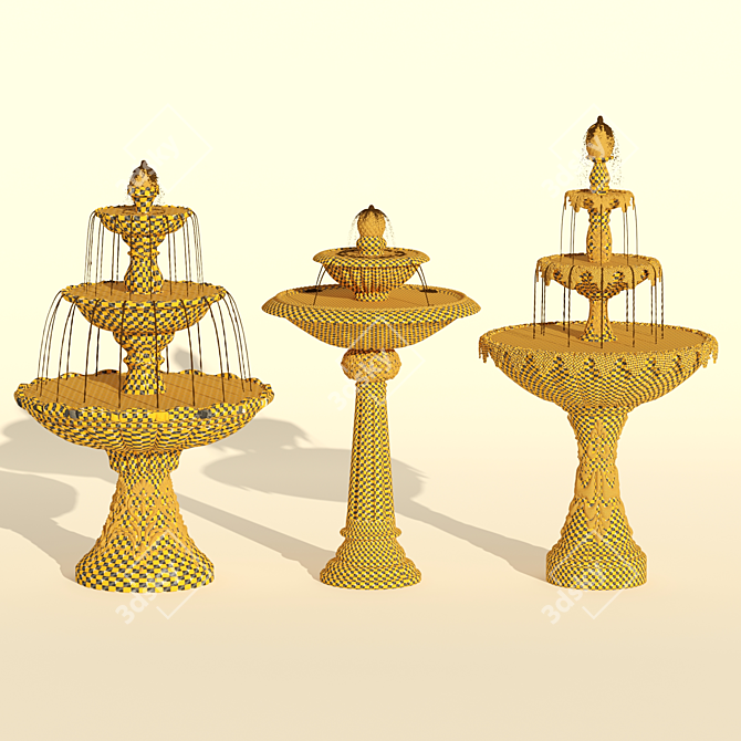 Elegant Fountain Set 3D model image 7