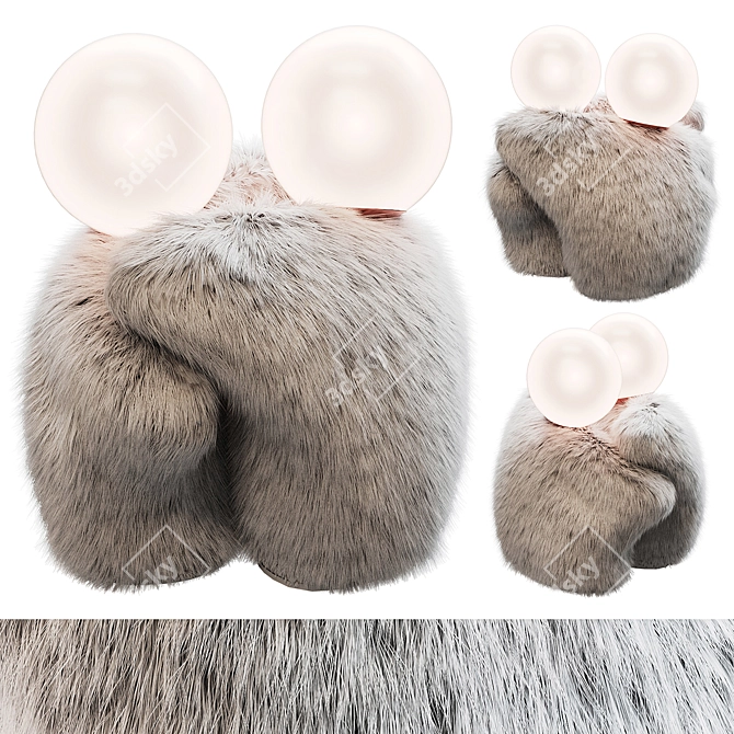 Modern Glass Table Lamp with Hair & Fur Modifier 3D model image 1