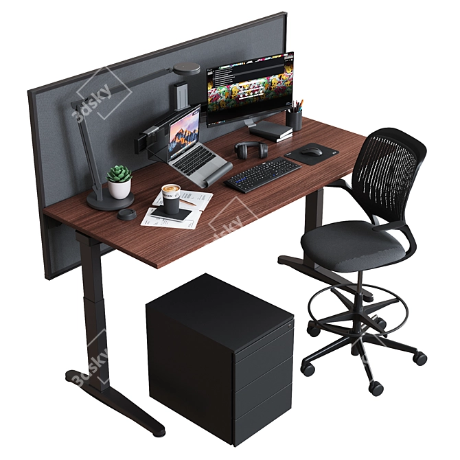 Steelcase Standing Desk 3D model image 4