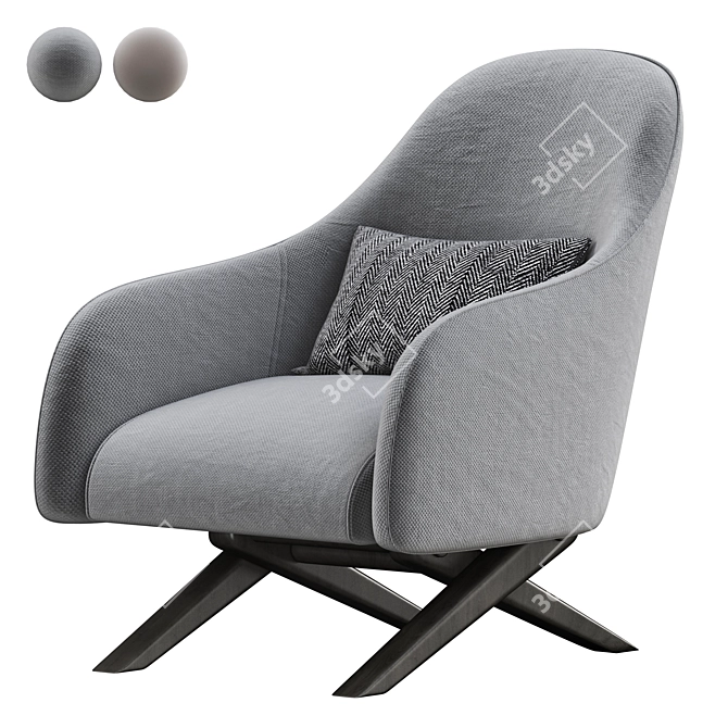 Poliform MARLON Armchair: Sleek and Stylish Seating Solution 3D model image 1