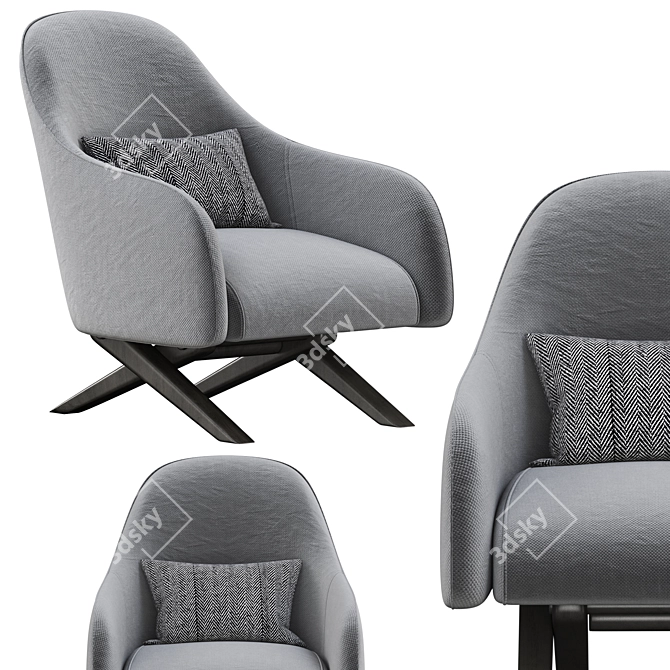 Poliform MARLON Armchair: Sleek and Stylish Seating Solution 3D model image 2