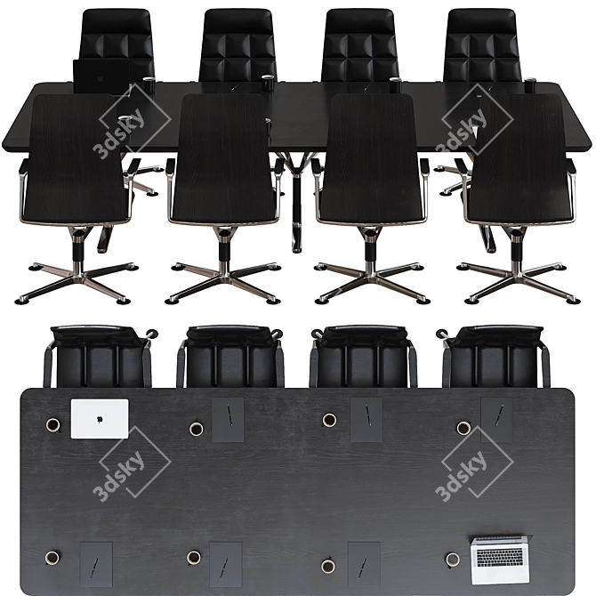 Optimized High Detail Conference Table 3D model image 2