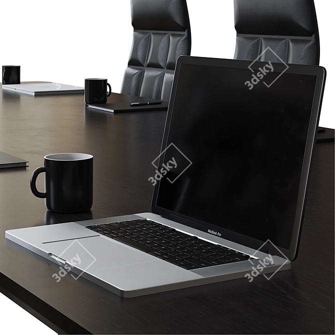 Optimized High Detail Conference Table 3D model image 4