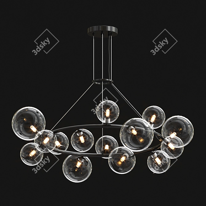 Modern Hanging Bubble Branch Chandelier 3D model image 2