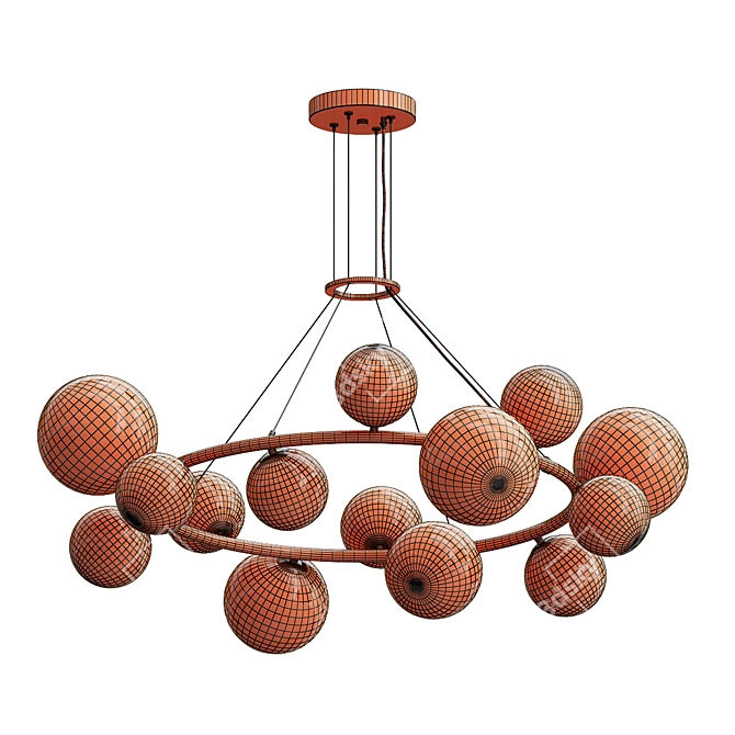 Modern Hanging Bubble Branch Chandelier 3D model image 3